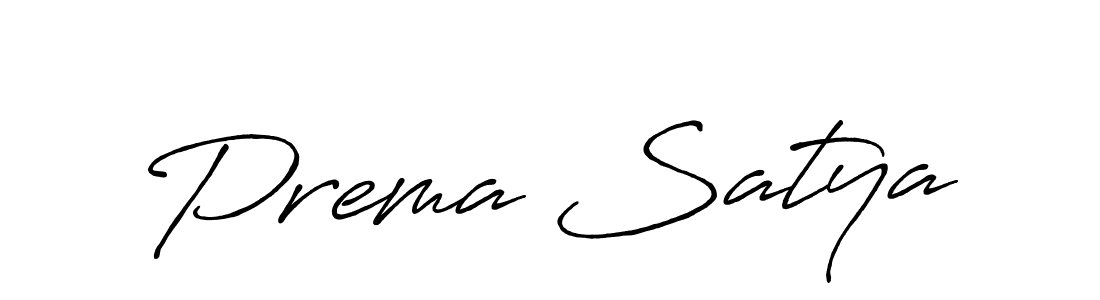 Make a beautiful signature design for name Prema Satya. With this signature (Antro_Vectra_Bolder) style, you can create a handwritten signature for free. Prema Satya signature style 7 images and pictures png