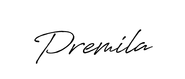 Use a signature maker to create a handwritten signature online. With this signature software, you can design (Antro_Vectra_Bolder) your own signature for name Premila. Premila signature style 7 images and pictures png