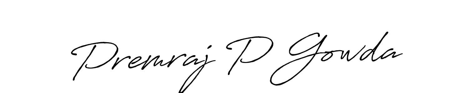 Make a beautiful signature design for name Premraj P Gowda. With this signature (Antro_Vectra_Bolder) style, you can create a handwritten signature for free. Premraj P Gowda signature style 7 images and pictures png