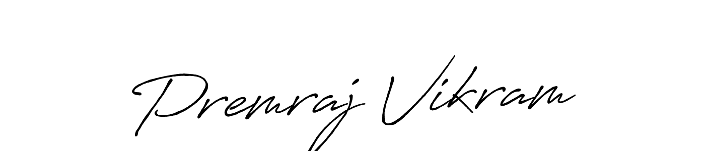 How to make Premraj Vikram name signature. Use Antro_Vectra_Bolder style for creating short signs online. This is the latest handwritten sign. Premraj Vikram signature style 7 images and pictures png