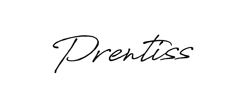 Use a signature maker to create a handwritten signature online. With this signature software, you can design (Antro_Vectra_Bolder) your own signature for name Prentiss. Prentiss signature style 7 images and pictures png