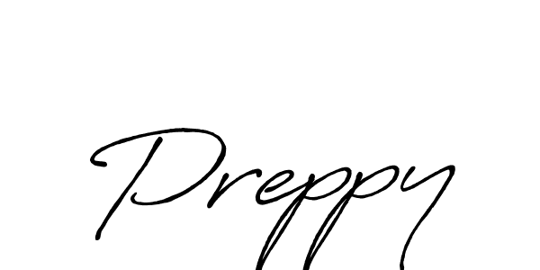 Make a beautiful signature design for name Preppy. With this signature (Antro_Vectra_Bolder) style, you can create a handwritten signature for free. Preppy signature style 7 images and pictures png