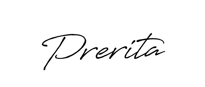 Create a beautiful signature design for name Prerita. With this signature (Antro_Vectra_Bolder) fonts, you can make a handwritten signature for free. Prerita signature style 7 images and pictures png