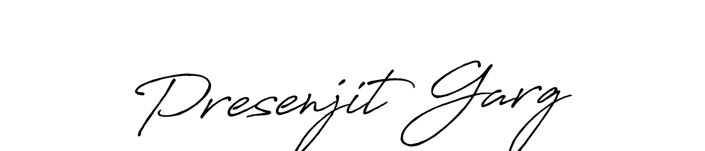 Make a beautiful signature design for name Presenjit Garg. With this signature (Antro_Vectra_Bolder) style, you can create a handwritten signature for free. Presenjit Garg signature style 7 images and pictures png