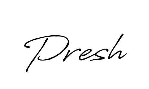 It looks lik you need a new signature style for name Presh. Design unique handwritten (Antro_Vectra_Bolder) signature with our free signature maker in just a few clicks. Presh signature style 7 images and pictures png