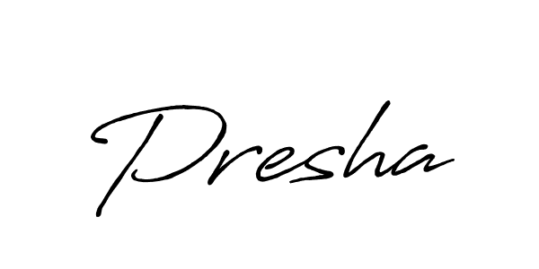 How to make Presha name signature. Use Antro_Vectra_Bolder style for creating short signs online. This is the latest handwritten sign. Presha signature style 7 images and pictures png