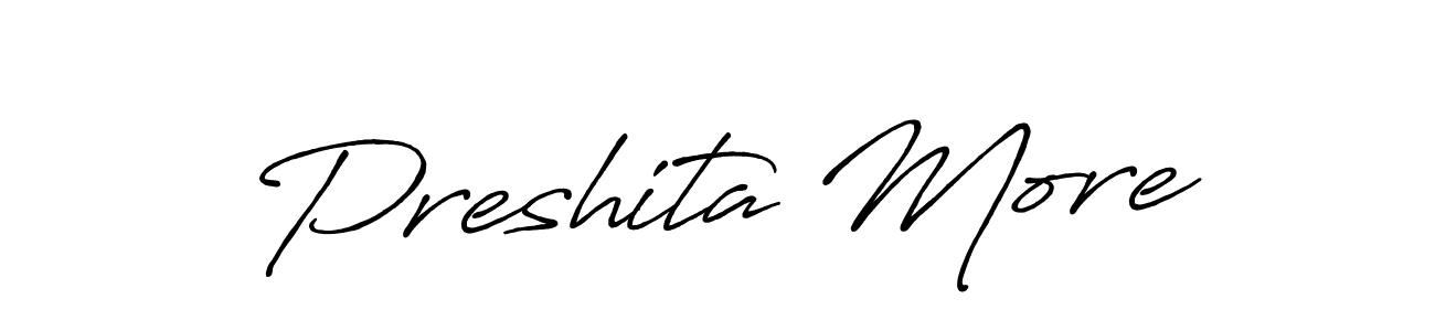 This is the best signature style for the Preshita More name. Also you like these signature font (Antro_Vectra_Bolder). Mix name signature. Preshita More signature style 7 images and pictures png