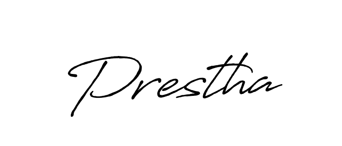 Use a signature maker to create a handwritten signature online. With this signature software, you can design (Antro_Vectra_Bolder) your own signature for name Prestha. Prestha signature style 7 images and pictures png