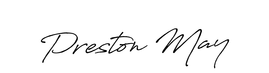 Preston May stylish signature style. Best Handwritten Sign (Antro_Vectra_Bolder) for my name. Handwritten Signature Collection Ideas for my name Preston May. Preston May signature style 7 images and pictures png