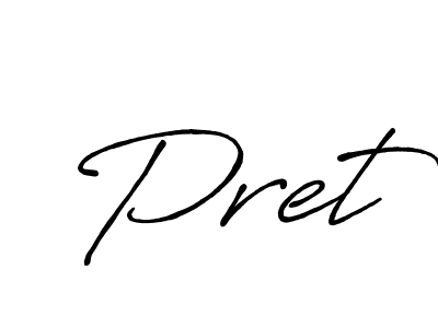 How to make Pret signature? Antro_Vectra_Bolder is a professional autograph style. Create handwritten signature for Pret name. Pret signature style 7 images and pictures png