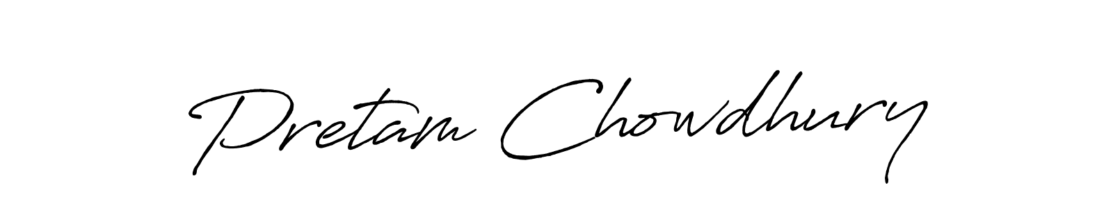This is the best signature style for the Pretam Chowdhury name. Also you like these signature font (Antro_Vectra_Bolder). Mix name signature. Pretam Chowdhury signature style 7 images and pictures png