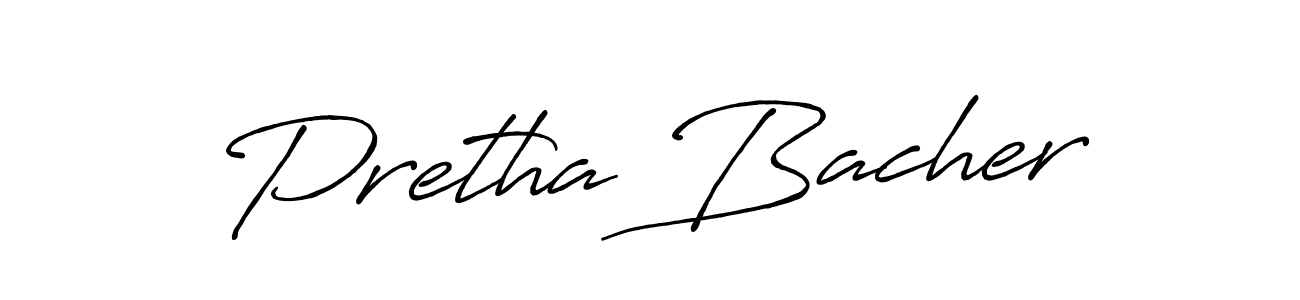 How to Draw Pretha Bacher signature style? Antro_Vectra_Bolder is a latest design signature styles for name Pretha Bacher. Pretha Bacher signature style 7 images and pictures png