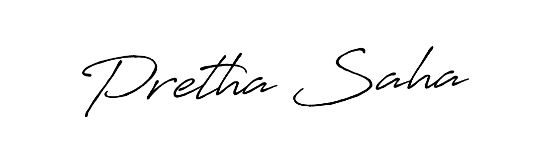 Make a beautiful signature design for name Pretha Saha. Use this online signature maker to create a handwritten signature for free. Pretha Saha signature style 7 images and pictures png