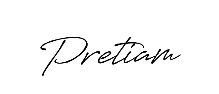Make a beautiful signature design for name Pretiam. Use this online signature maker to create a handwritten signature for free. Pretiam signature style 7 images and pictures png
