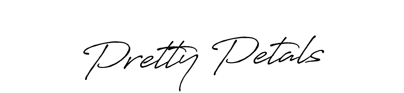 Create a beautiful signature design for name Pretty Petals. With this signature (Antro_Vectra_Bolder) fonts, you can make a handwritten signature for free. Pretty Petals signature style 7 images and pictures png