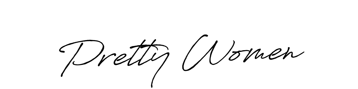 How to make Pretty Women name signature. Use Antro_Vectra_Bolder style for creating short signs online. This is the latest handwritten sign. Pretty Women signature style 7 images and pictures png