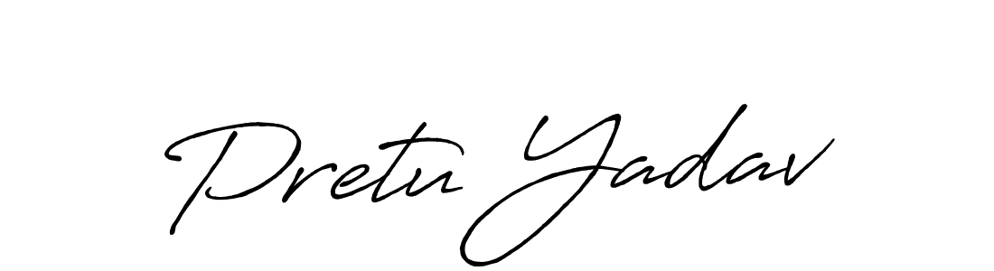 if you are searching for the best signature style for your name Pretu Yadav. so please give up your signature search. here we have designed multiple signature styles  using Antro_Vectra_Bolder. Pretu Yadav signature style 7 images and pictures png
