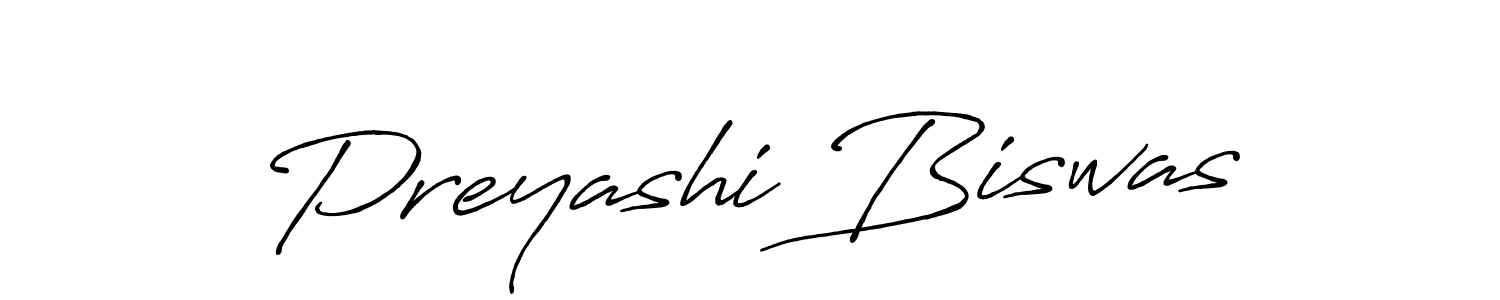 Create a beautiful signature design for name Preyashi Biswas. With this signature (Antro_Vectra_Bolder) fonts, you can make a handwritten signature for free. Preyashi Biswas signature style 7 images and pictures png