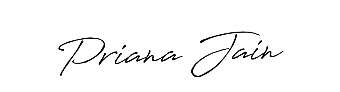 Priana Jain stylish signature style. Best Handwritten Sign (Antro_Vectra_Bolder) for my name. Handwritten Signature Collection Ideas for my name Priana Jain. Priana Jain signature style 7 images and pictures png