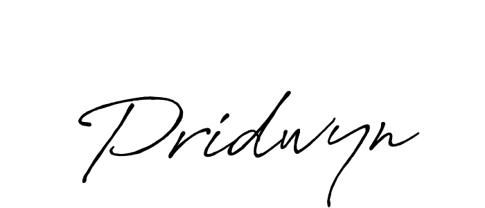 How to make Pridwyn name signature. Use Antro_Vectra_Bolder style for creating short signs online. This is the latest handwritten sign. Pridwyn signature style 7 images and pictures png