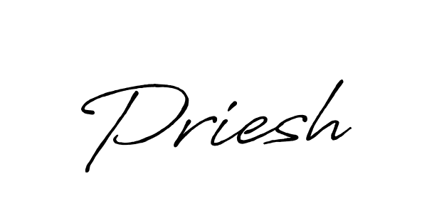 How to make Priesh name signature. Use Antro_Vectra_Bolder style for creating short signs online. This is the latest handwritten sign. Priesh signature style 7 images and pictures png