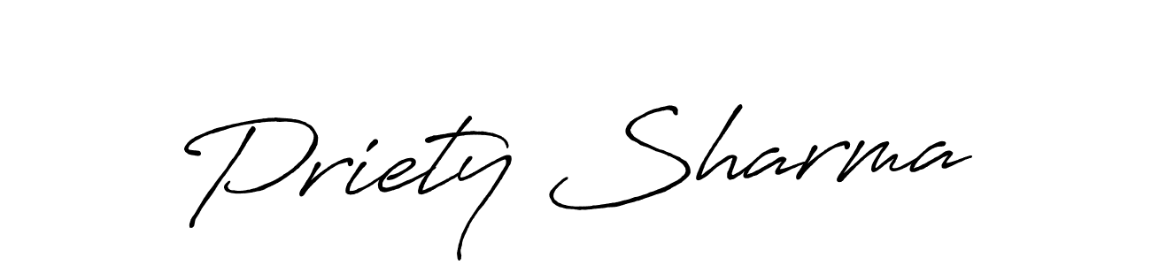 Design your own signature with our free online signature maker. With this signature software, you can create a handwritten (Antro_Vectra_Bolder) signature for name Priety Sharma. Priety Sharma signature style 7 images and pictures png