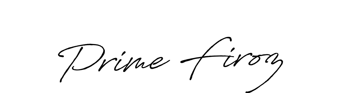 How to make Prime Firoz name signature. Use Antro_Vectra_Bolder style for creating short signs online. This is the latest handwritten sign. Prime Firoz signature style 7 images and pictures png