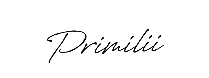 The best way (Antro_Vectra_Bolder) to make a short signature is to pick only two or three words in your name. The name Primilii include a total of six letters. For converting this name. Primilii signature style 7 images and pictures png