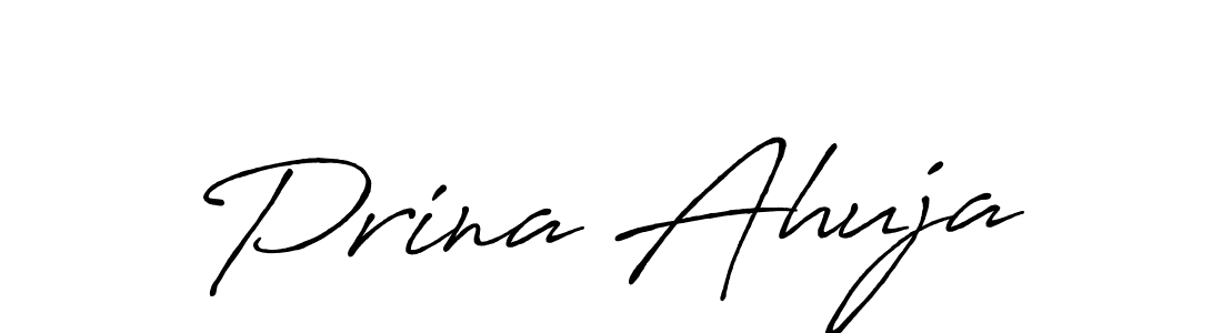 Create a beautiful signature design for name Prina Ahuja. With this signature (Antro_Vectra_Bolder) fonts, you can make a handwritten signature for free. Prina Ahuja signature style 7 images and pictures png