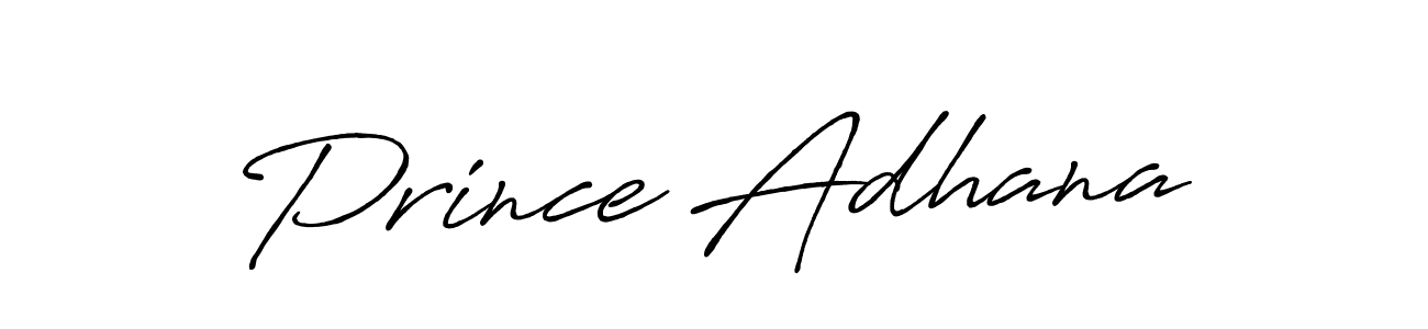 Also You can easily find your signature by using the search form. We will create Prince Adhana name handwritten signature images for you free of cost using Antro_Vectra_Bolder sign style. Prince Adhana signature style 7 images and pictures png