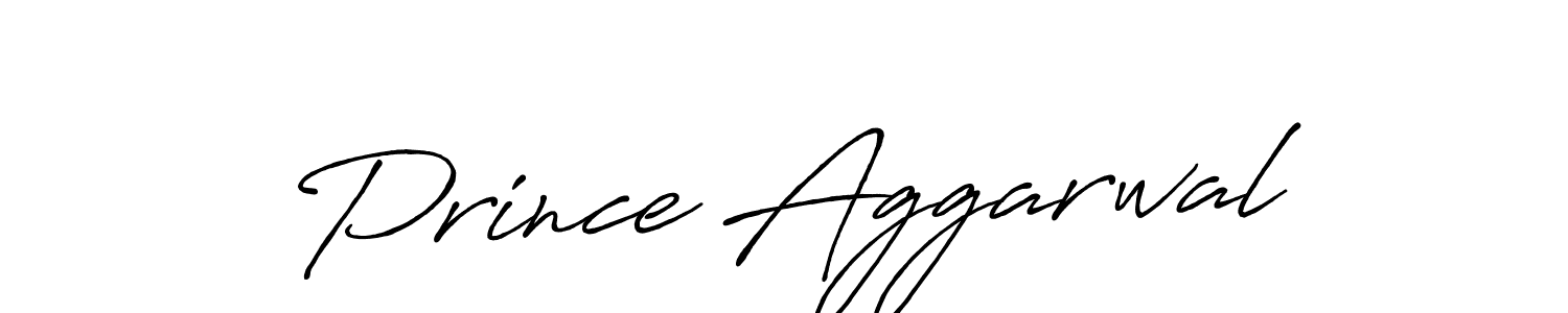 Make a beautiful signature design for name Prince Aggarwal. With this signature (Antro_Vectra_Bolder) style, you can create a handwritten signature for free. Prince Aggarwal signature style 7 images and pictures png