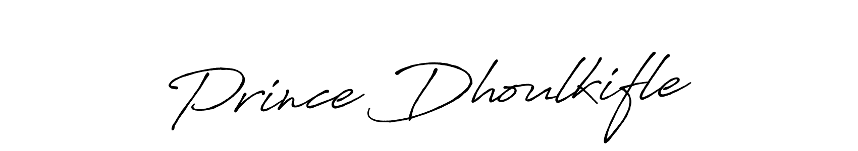 You can use this online signature creator to create a handwritten signature for the name Prince Dhoulkifle. This is the best online autograph maker. Prince Dhoulkifle signature style 7 images and pictures png