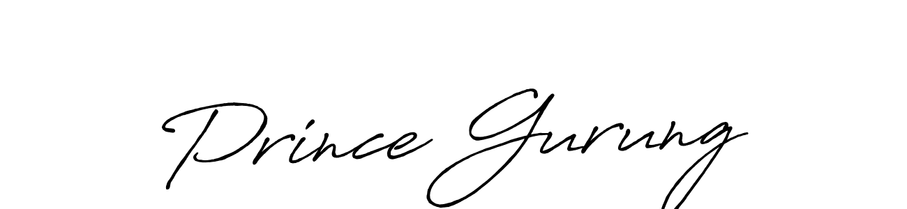 How to make Prince Gurung name signature. Use Antro_Vectra_Bolder style for creating short signs online. This is the latest handwritten sign. Prince Gurung signature style 7 images and pictures png