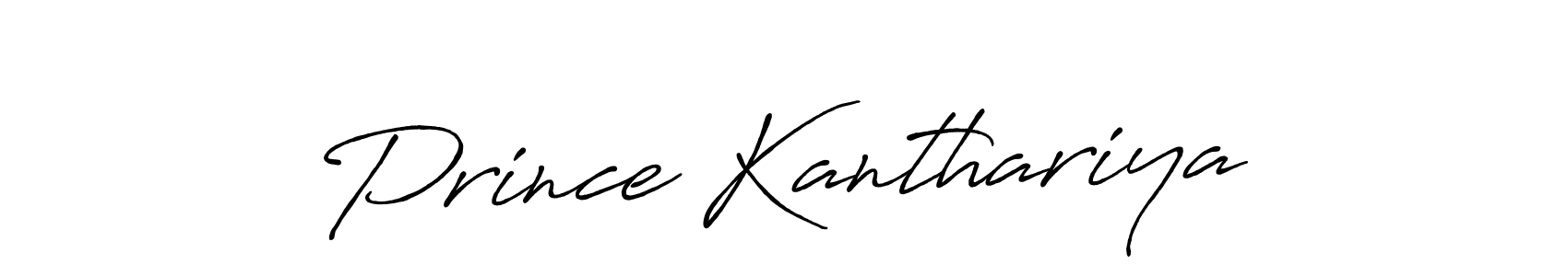 Make a beautiful signature design for name Prince Kanthariya. With this signature (Antro_Vectra_Bolder) style, you can create a handwritten signature for free. Prince Kanthariya signature style 7 images and pictures png