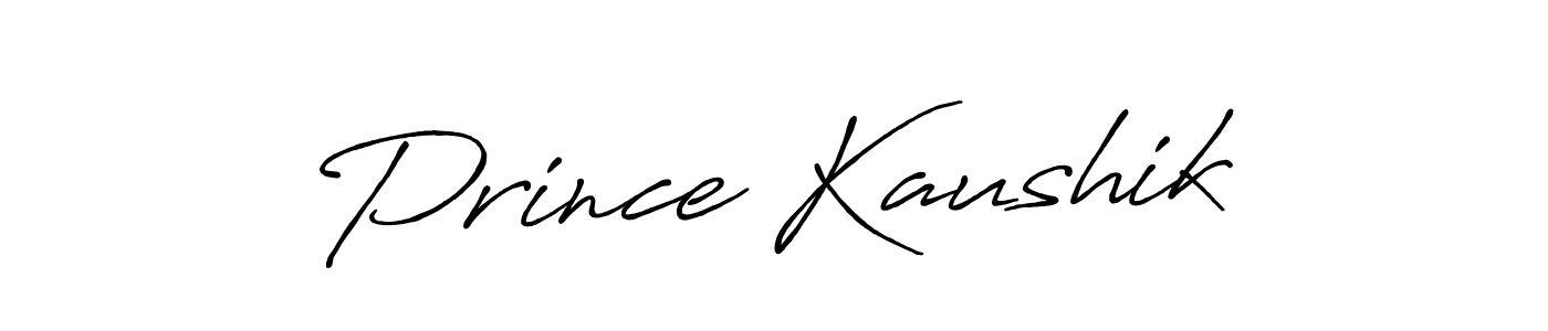 How to make Prince Kaushik name signature. Use Antro_Vectra_Bolder style for creating short signs online. This is the latest handwritten sign. Prince Kaushik signature style 7 images and pictures png