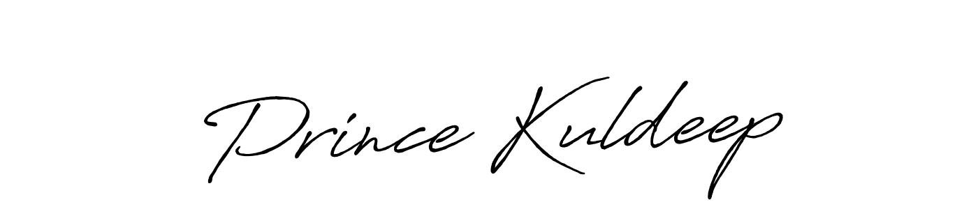 Make a beautiful signature design for name Prince Kuldeep. With this signature (Antro_Vectra_Bolder) style, you can create a handwritten signature for free. Prince Kuldeep signature style 7 images and pictures png