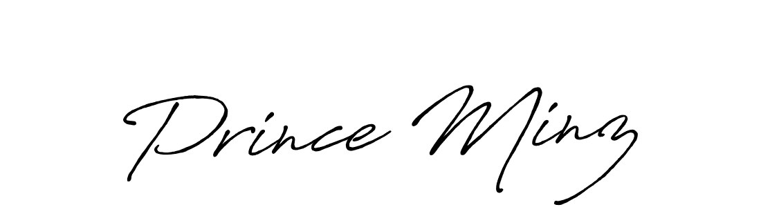 Use a signature maker to create a handwritten signature online. With this signature software, you can design (Antro_Vectra_Bolder) your own signature for name Prince Minz. Prince Minz signature style 7 images and pictures png
