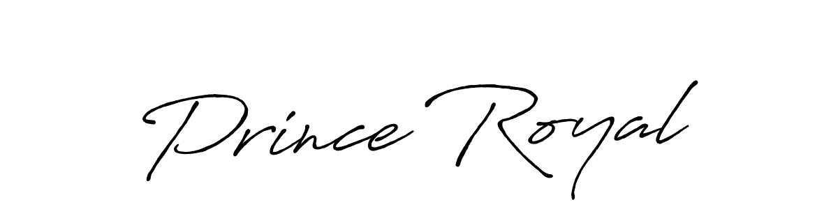 Make a beautiful signature design for name Prince Royal. With this signature (Antro_Vectra_Bolder) style, you can create a handwritten signature for free. Prince Royal signature style 7 images and pictures png