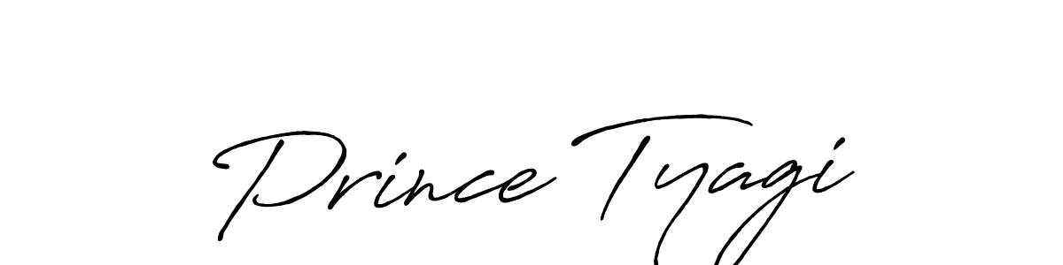 How to make Prince Tyagi name signature. Use Antro_Vectra_Bolder style for creating short signs online. This is the latest handwritten sign. Prince Tyagi signature style 7 images and pictures png