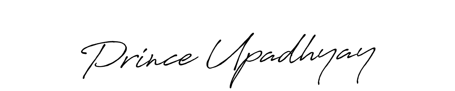 Make a beautiful signature design for name Prince Upadhyay. With this signature (Antro_Vectra_Bolder) style, you can create a handwritten signature for free. Prince Upadhyay signature style 7 images and pictures png