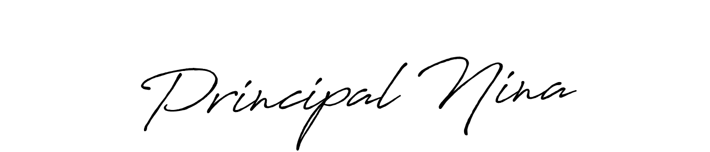 Principal Nina stylish signature style. Best Handwritten Sign (Antro_Vectra_Bolder) for my name. Handwritten Signature Collection Ideas for my name Principal Nina. Principal Nina signature style 7 images and pictures png