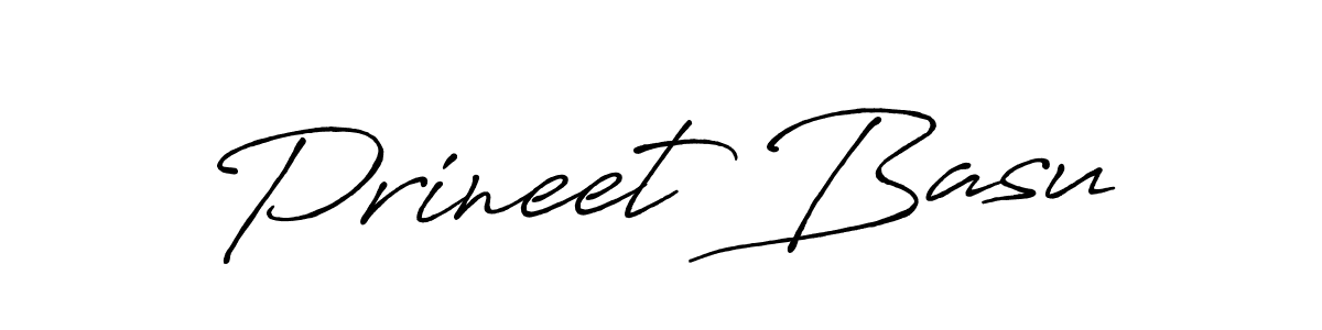 Make a beautiful signature design for name Prineet Basu. With this signature (Antro_Vectra_Bolder) style, you can create a handwritten signature for free. Prineet Basu signature style 7 images and pictures png