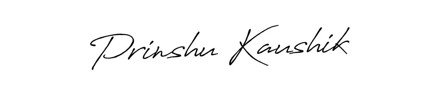 Create a beautiful signature design for name Prinshu Kaushik. With this signature (Antro_Vectra_Bolder) fonts, you can make a handwritten signature for free. Prinshu Kaushik signature style 7 images and pictures png