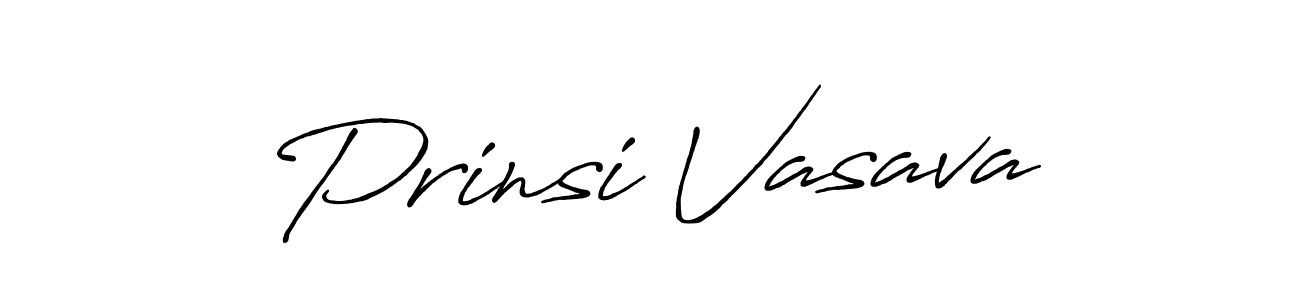 How to make Prinsi Vasava name signature. Use Antro_Vectra_Bolder style for creating short signs online. This is the latest handwritten sign. Prinsi Vasava signature style 7 images and pictures png