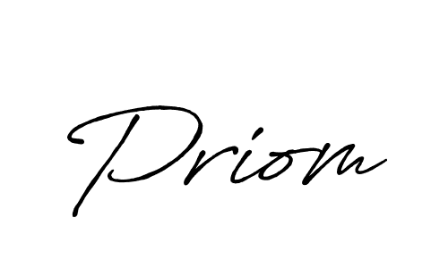 Use a signature maker to create a handwritten signature online. With this signature software, you can design (Antro_Vectra_Bolder) your own signature for name Priom. Priom signature style 7 images and pictures png