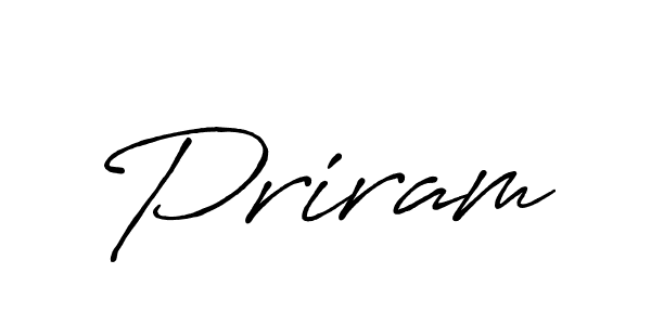 Use a signature maker to create a handwritten signature online. With this signature software, you can design (Antro_Vectra_Bolder) your own signature for name Priram. Priram signature style 7 images and pictures png