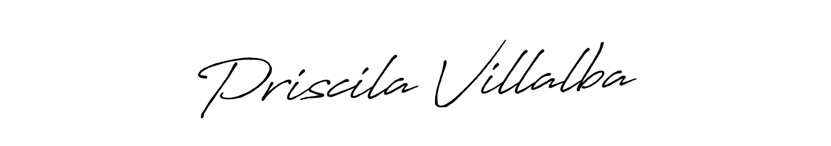 Create a beautiful signature design for name Priscila Villalba. With this signature (Antro_Vectra_Bolder) fonts, you can make a handwritten signature for free. Priscila Villalba signature style 7 images and pictures png