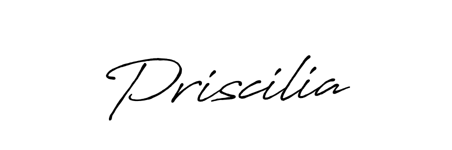 Create a beautiful signature design for name Priscilia. With this signature (Antro_Vectra_Bolder) fonts, you can make a handwritten signature for free. Priscilia signature style 7 images and pictures png