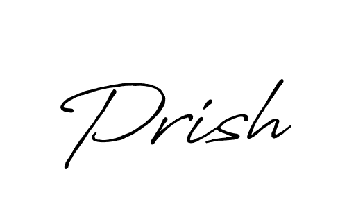 How to make Prish name signature. Use Antro_Vectra_Bolder style for creating short signs online. This is the latest handwritten sign. Prish signature style 7 images and pictures png