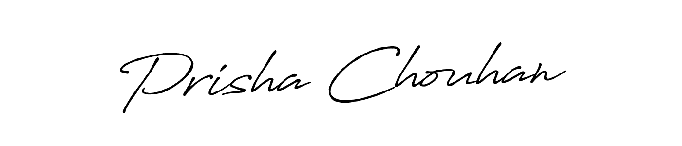 The best way (Antro_Vectra_Bolder) to make a short signature is to pick only two or three words in your name. The name Prisha Chouhan include a total of six letters. For converting this name. Prisha Chouhan signature style 7 images and pictures png